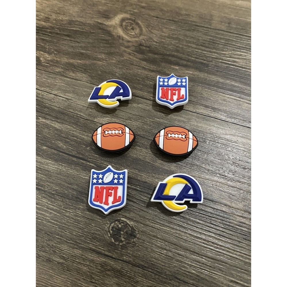Los Angeles Rams Football Team Sports Charm For Crocs Shoe Charms - 6 Pieces